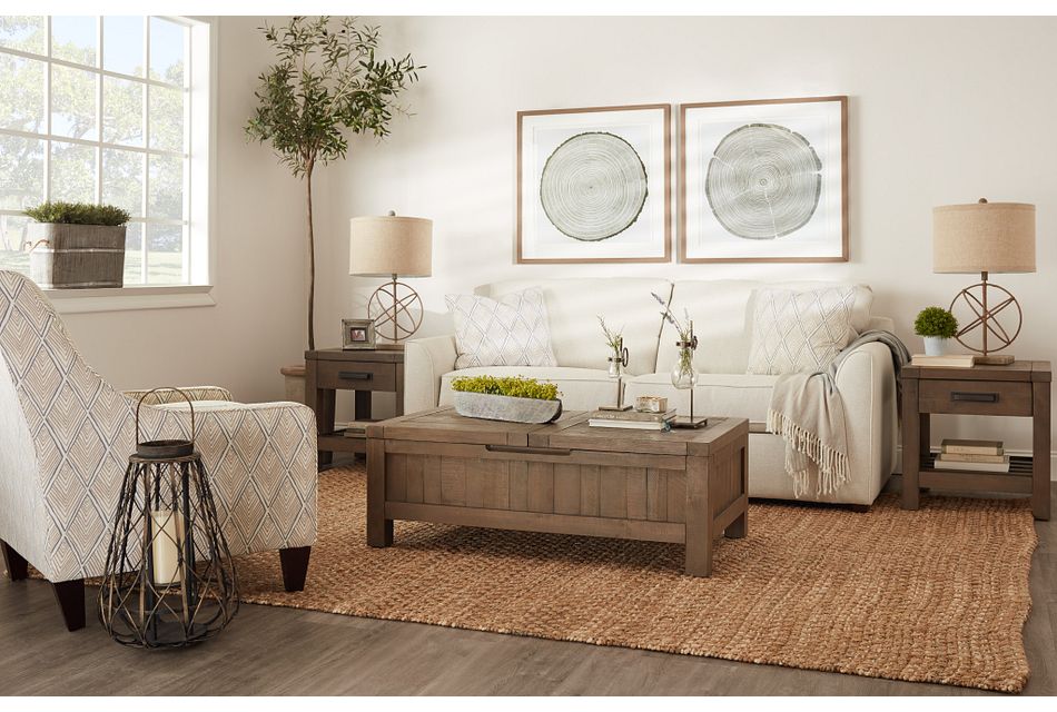 Asheville Light Taupe Fabric Sofa